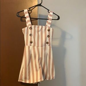 PrettyLittleThing Petite Stone Button Romper